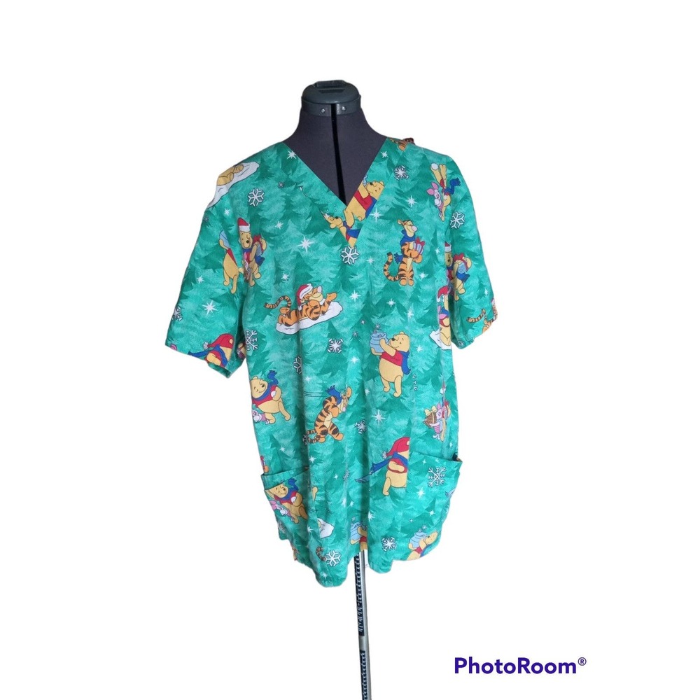 Disney Winnie the Pooh and Tigger teal scrub, 2EX